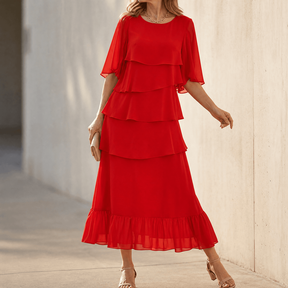 Florelle | Layered Ruffle Midi Dress