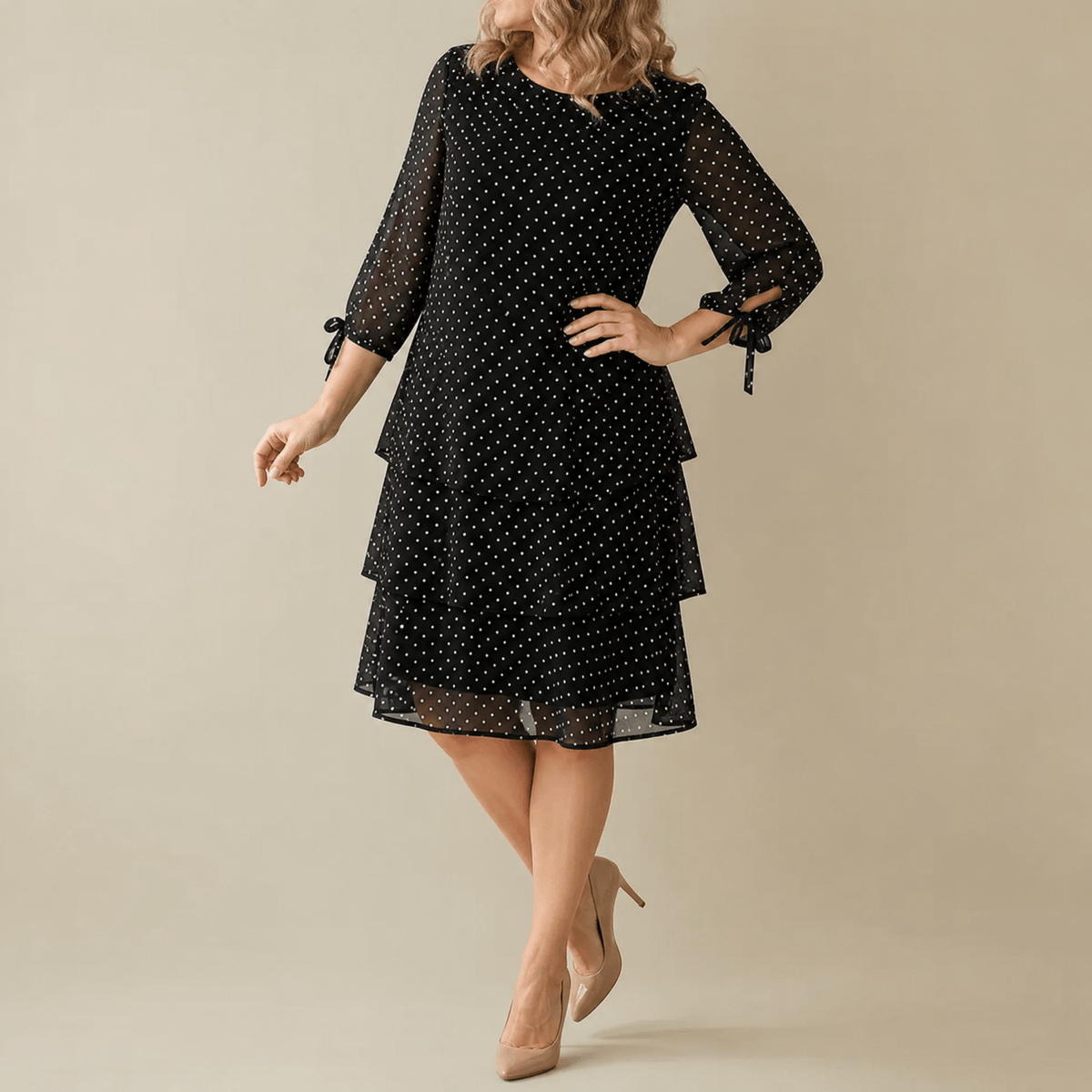 Florenne | Layered Polka Dot Dress