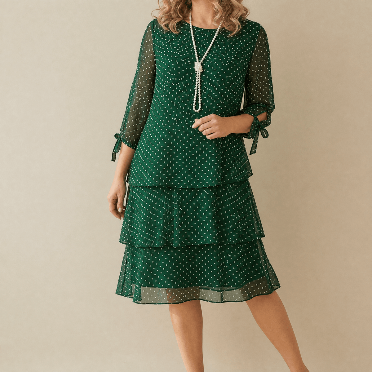 Florenne | Layered Polka Dot Dress