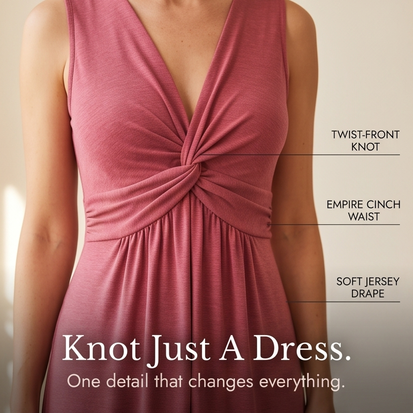 Florenza | Twist-Front V-Neck Midi Dress