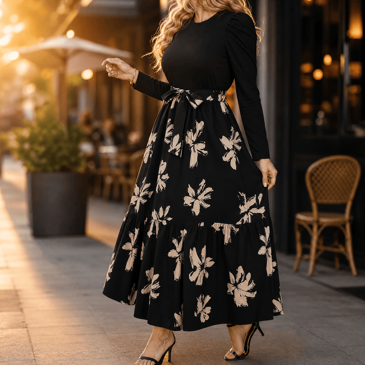 Florenza | Tie-Waist Floral Maxi Dress