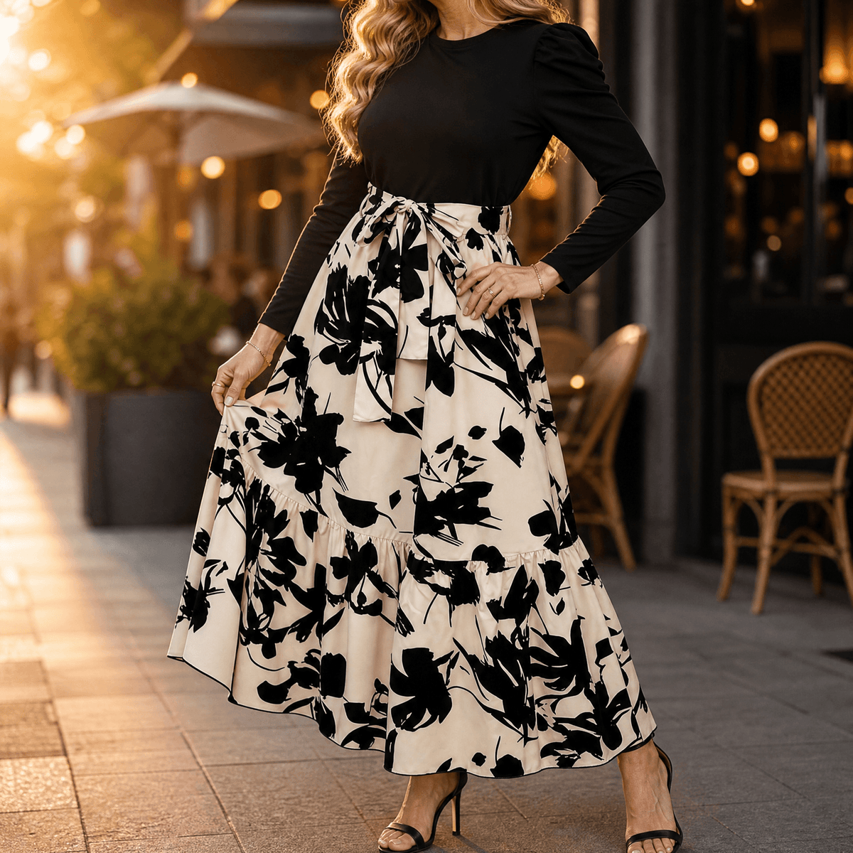Florenza | Tie-Waist Floral Maxi Dress