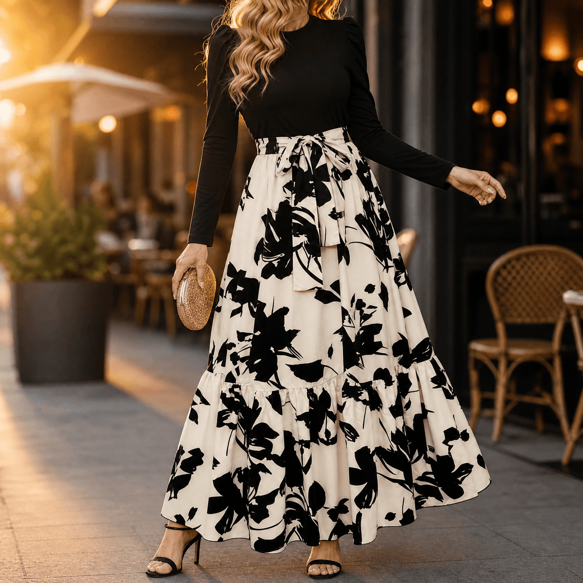 Florenza | Tie-Waist Floral Maxi Dress