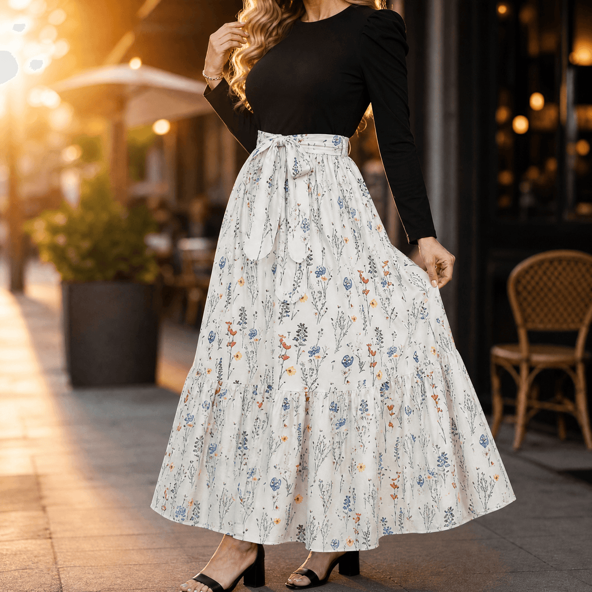 Florenza | Tie-Waist Floral Maxi Dress