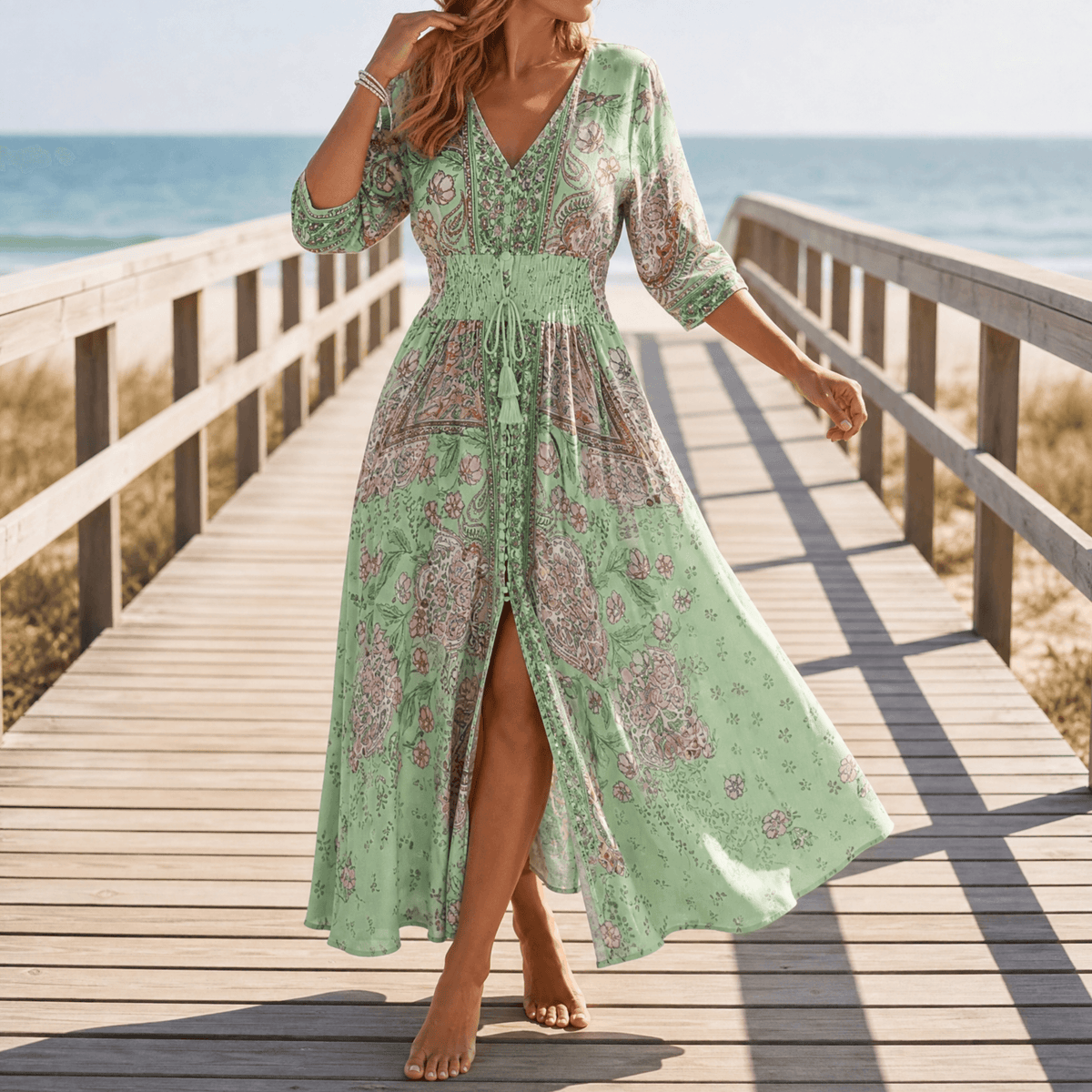 Floressa | Floral V-Neck Maxi Dress