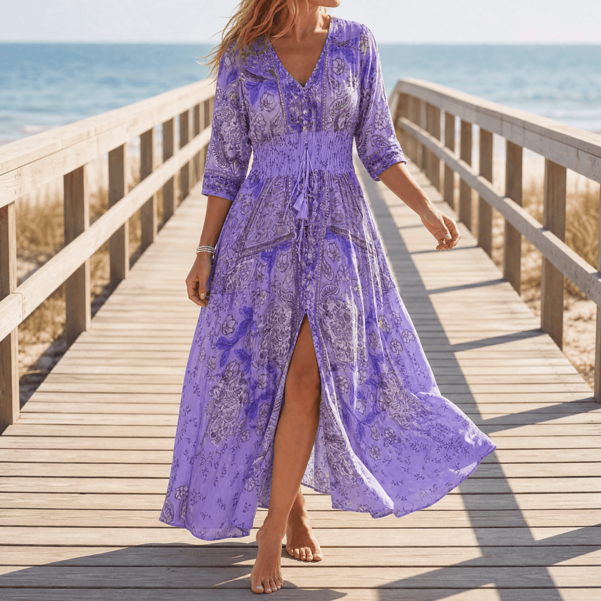 Floressa | Floral V-Neck Maxi Dress