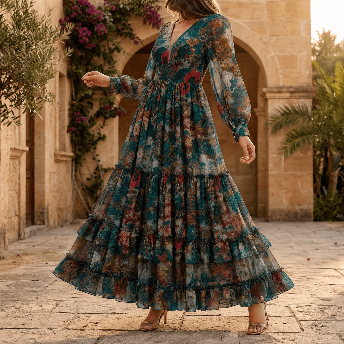 Floressa | Tiered Floral Maxi Dress
