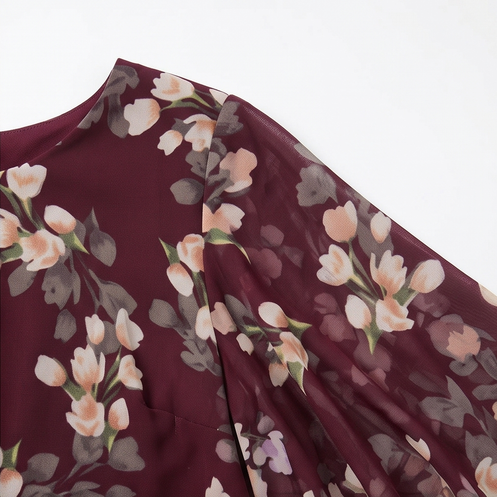 Florevia | Floral Cape Sheath Dress