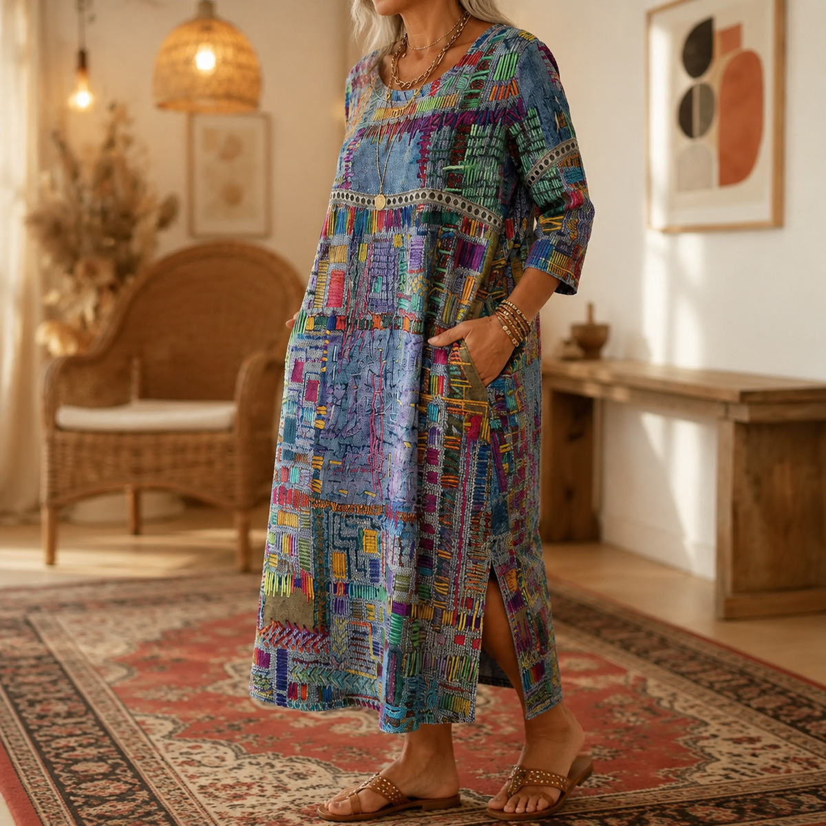 Tessara | Painterly Patchwork Dress
