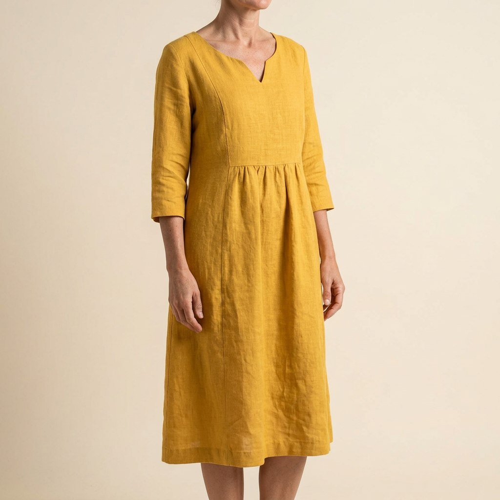 Solenne | Relaxed V-Neck Midi Dress