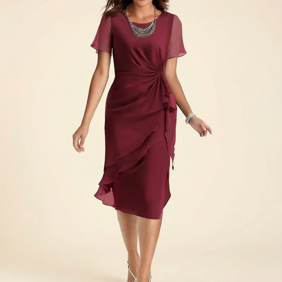 Velara | Twist-Waist Midi Dress