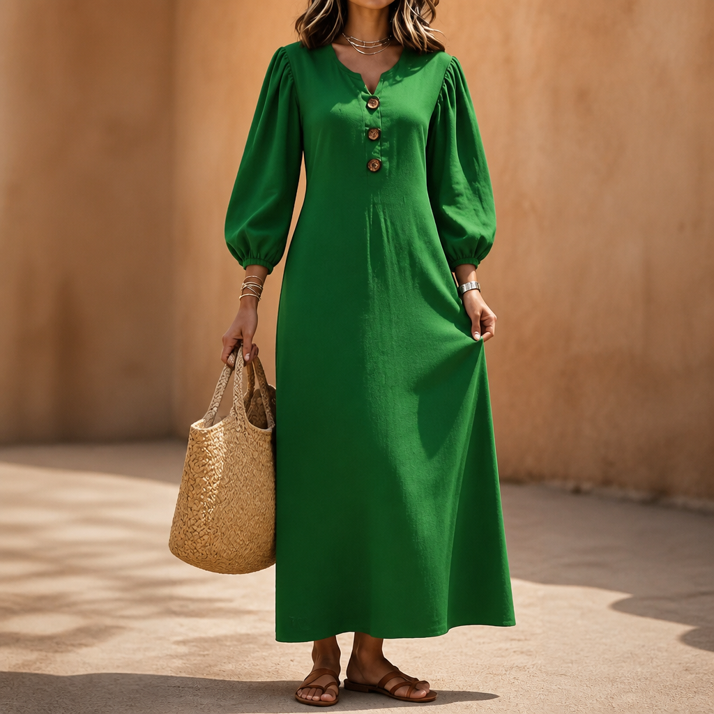 Everly | Puff Sleeve Maxi Dress