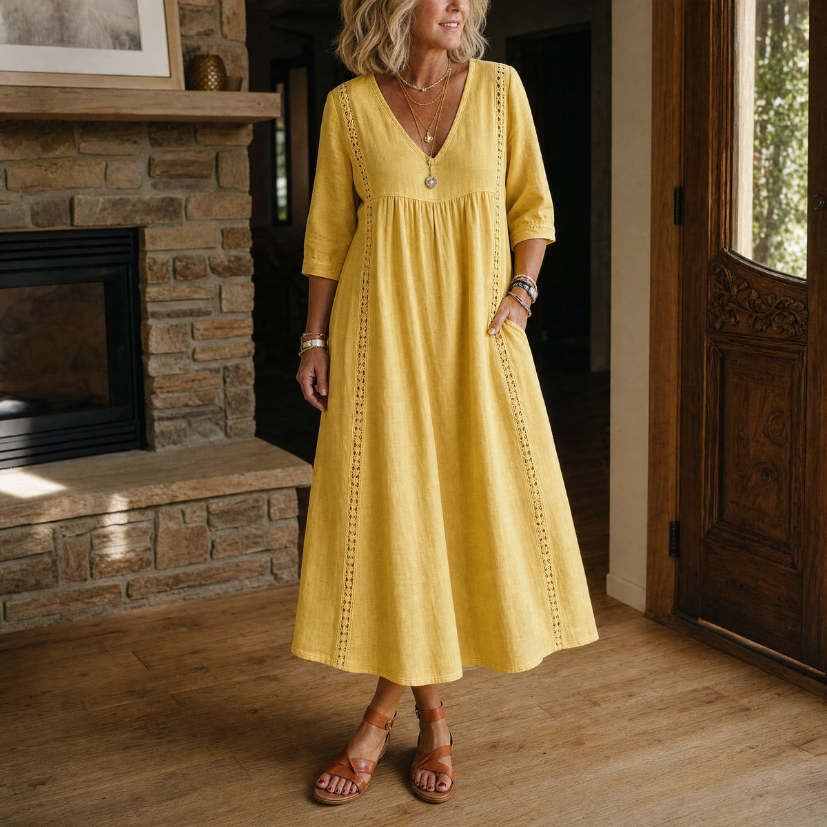 Virella | Lace-Trim Pocket Dress