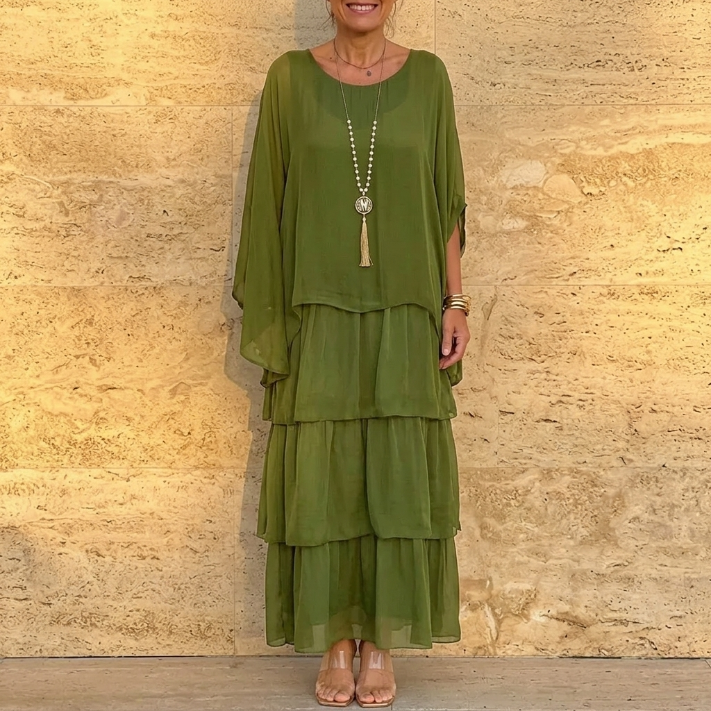 Velara | Tiered Chiffon Maxi Dress