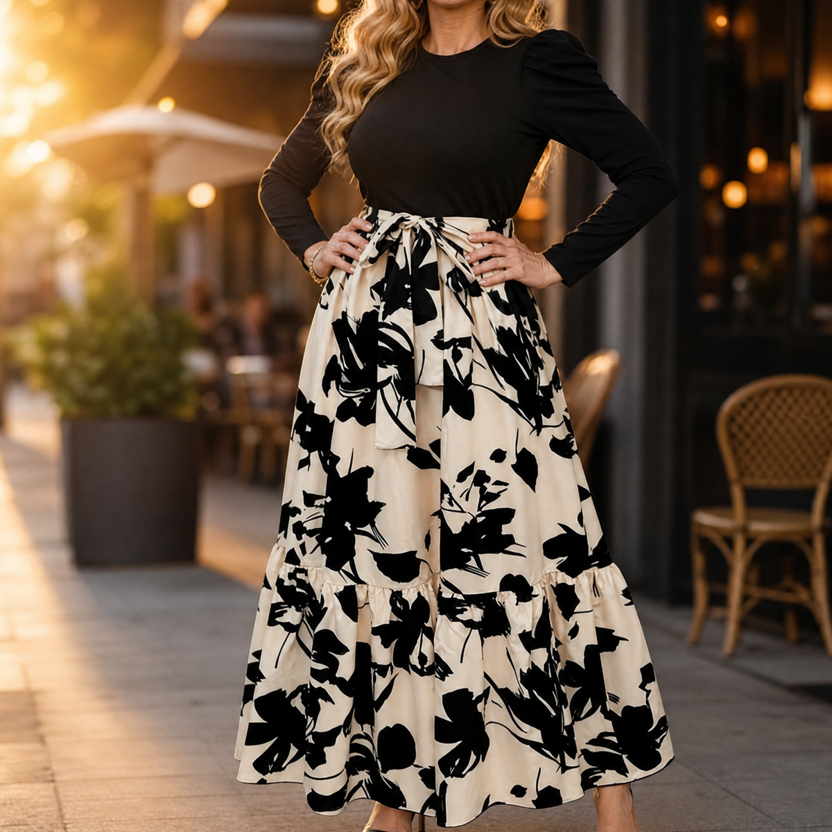 Florenza | Tie-Waist Floral Maxi Dress