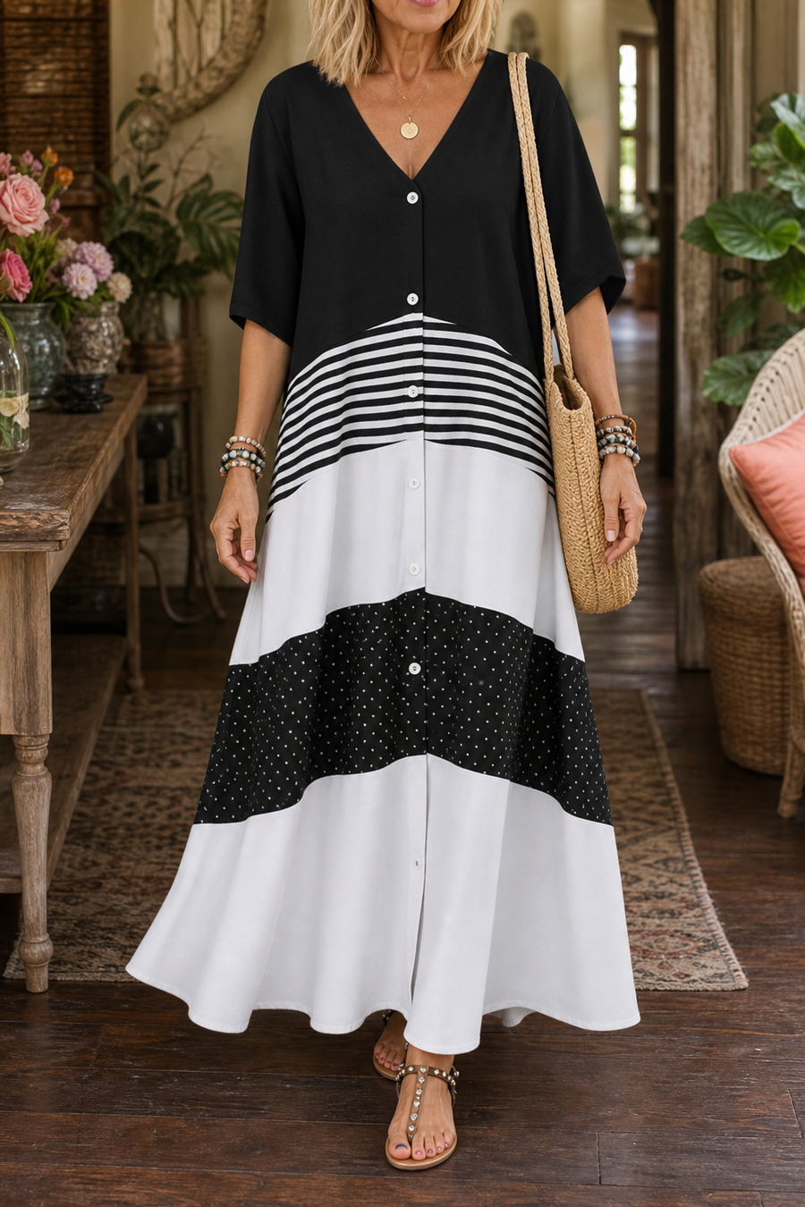 Adeline | Button-Up Maxi Dress