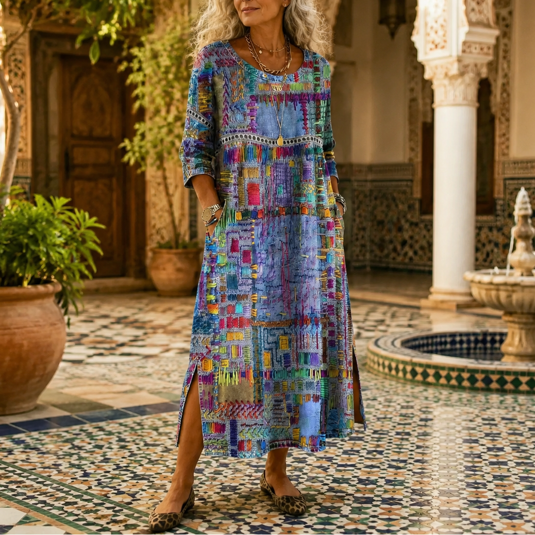 Tessara | Painterly Patchwork Dress