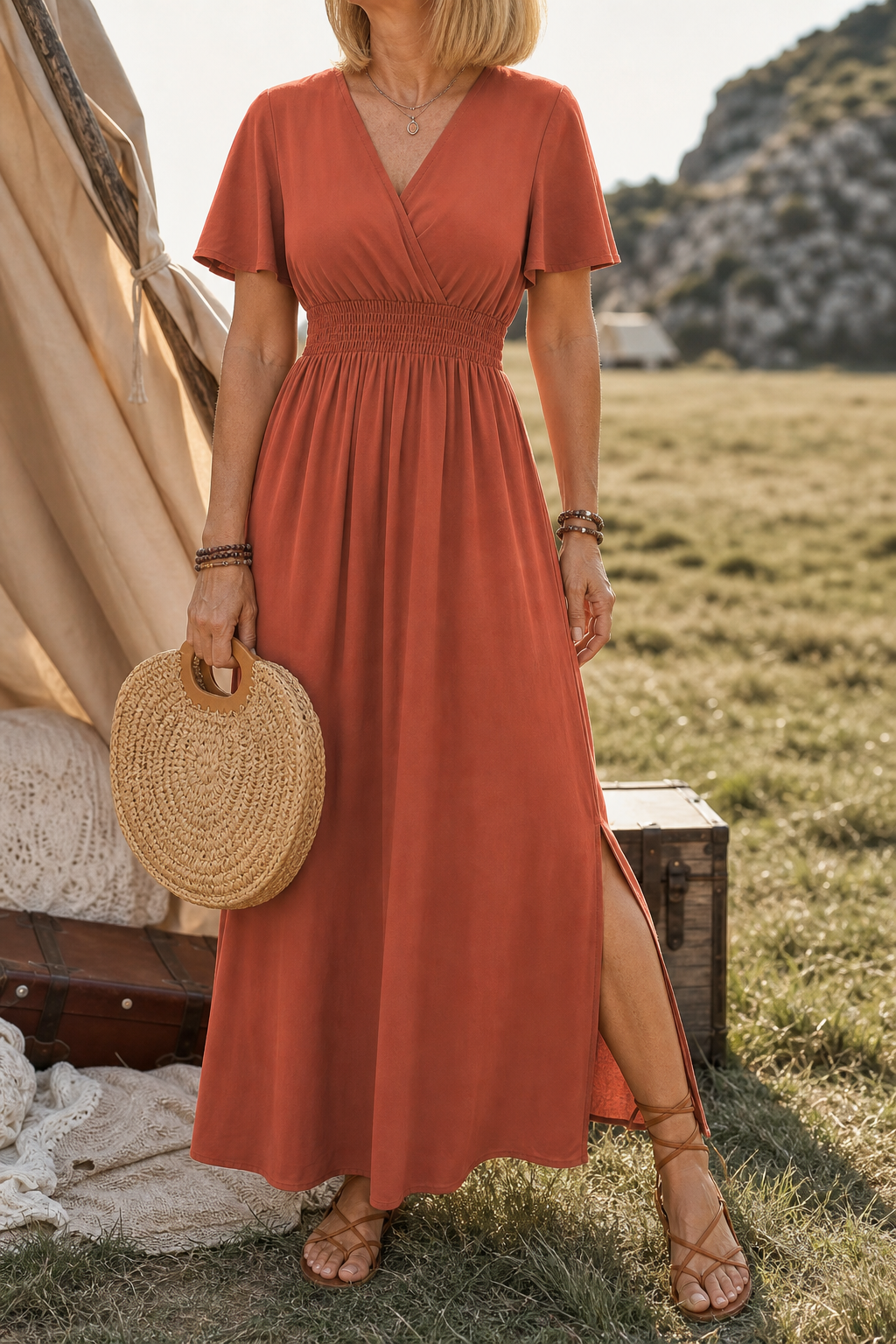 Lunetta | Button-Front Maxi Dress