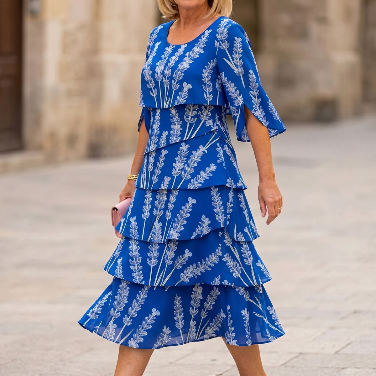 Lumielle | Tiered Floral Midi Dress