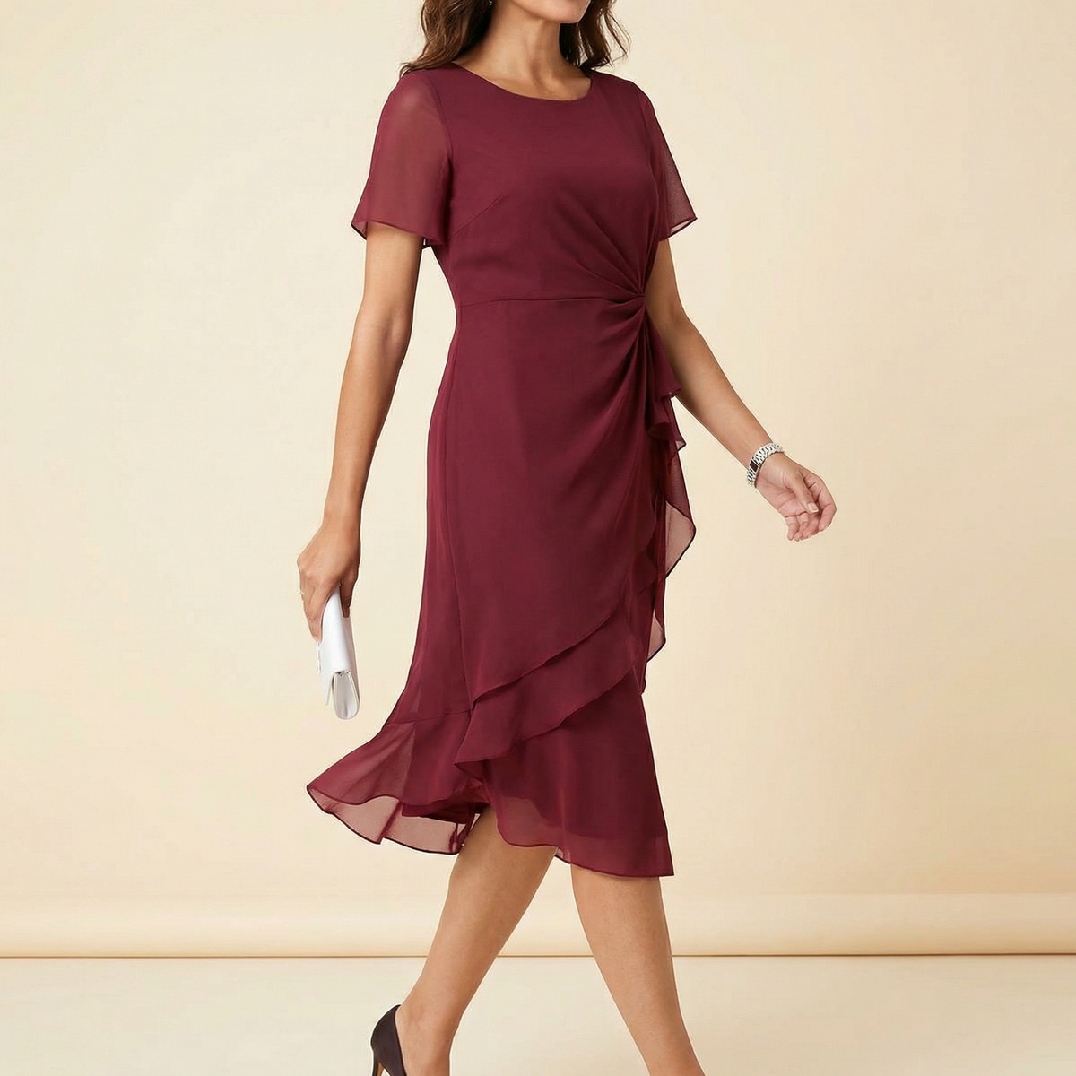 Velara | Twist-Waist Midi Dress
