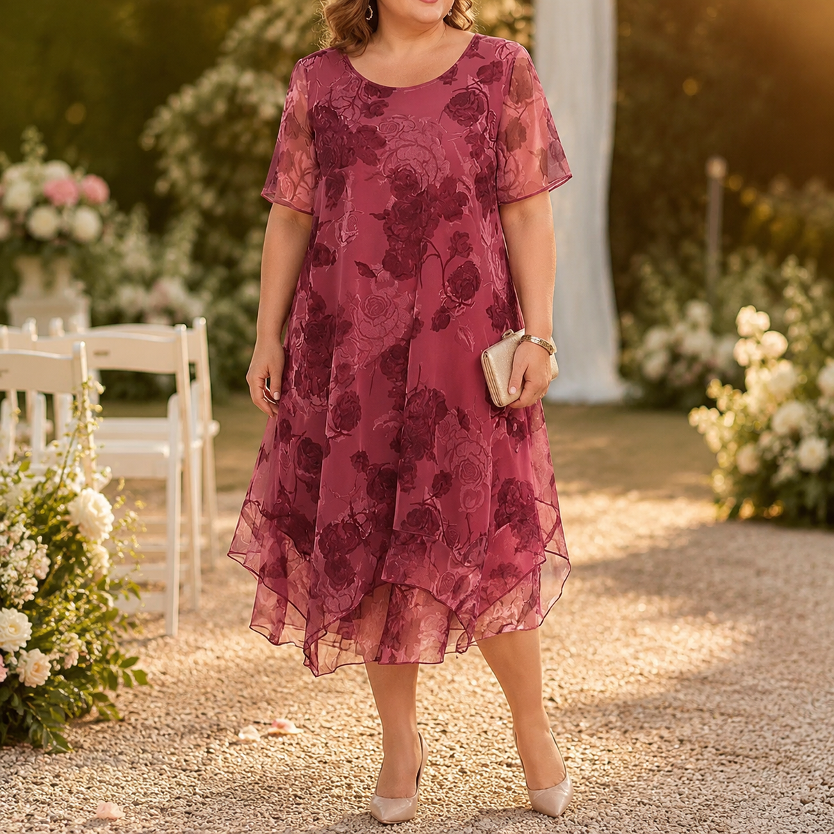 Florenza | Layered Chiffon Midi Dress