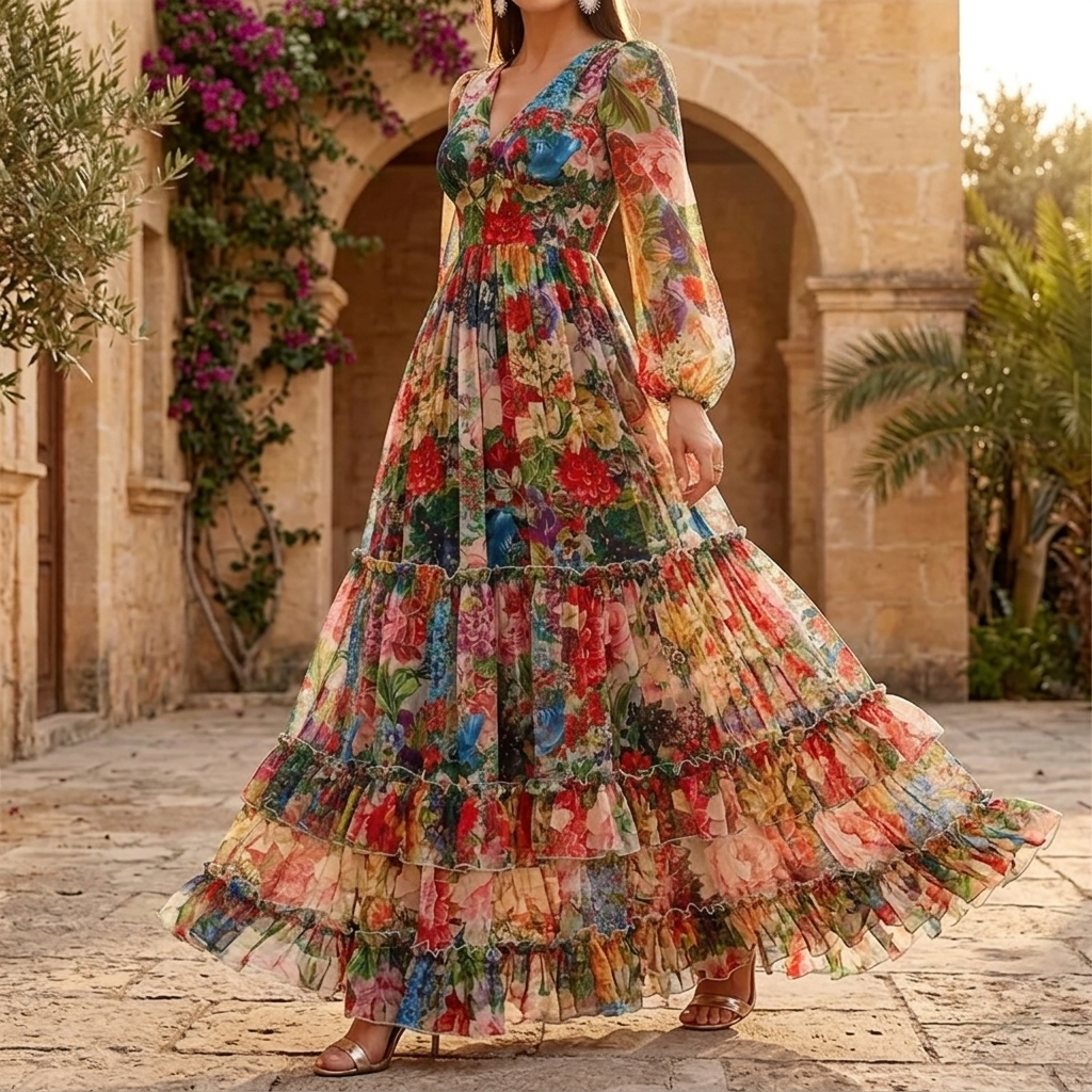 Floressa | Tiered Floral Maxi Dress