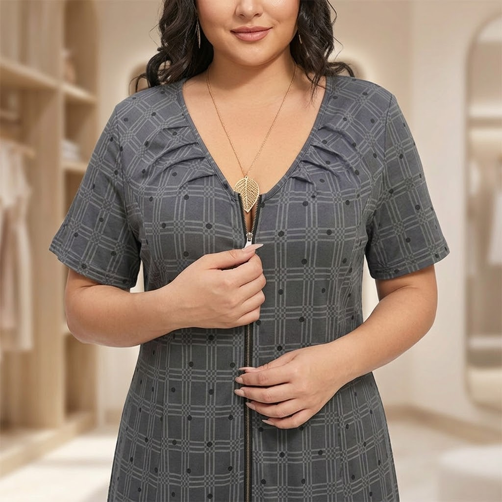 Julie | Zip-Front Midi Dress
