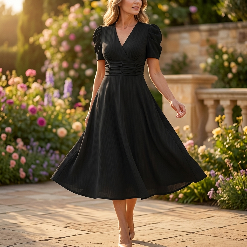 Vivella | Puff Sleeve Midi Dress