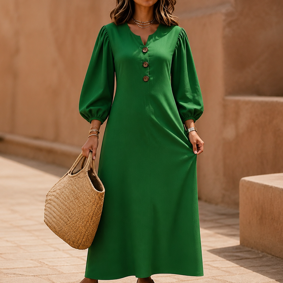 Everly | Puff Sleeve Maxi Dress
