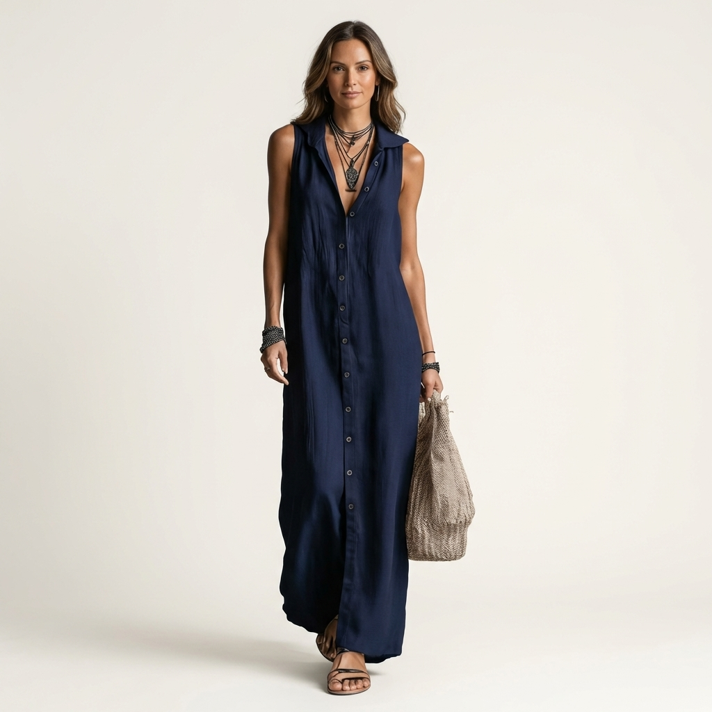 Mirabell | Hooded Button-Front Maxi Dress