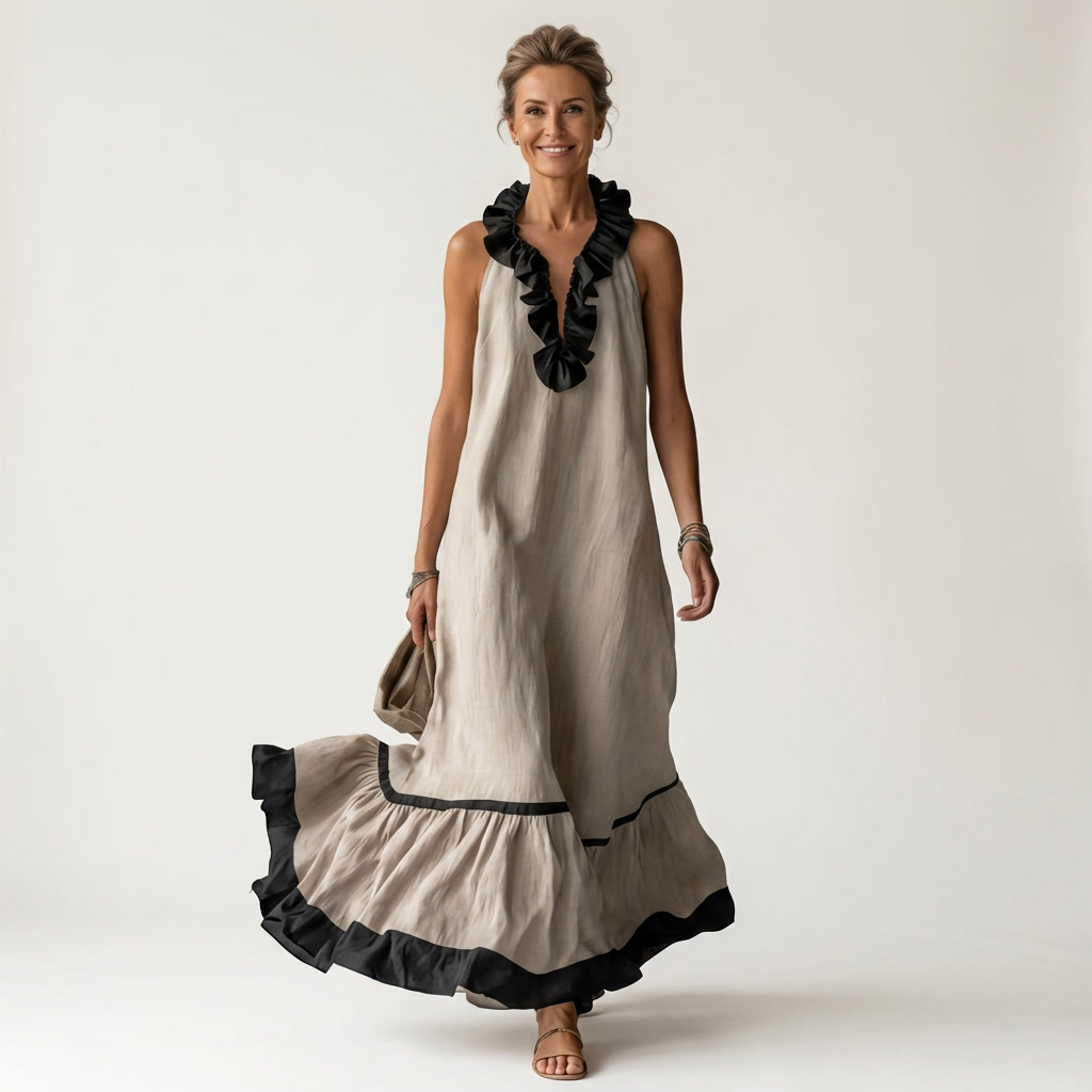 Mayline | Ruffle-Trim Maxi Dress