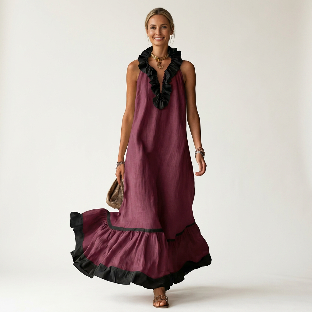 Mayline | Ruffle-Trim Maxi Dress