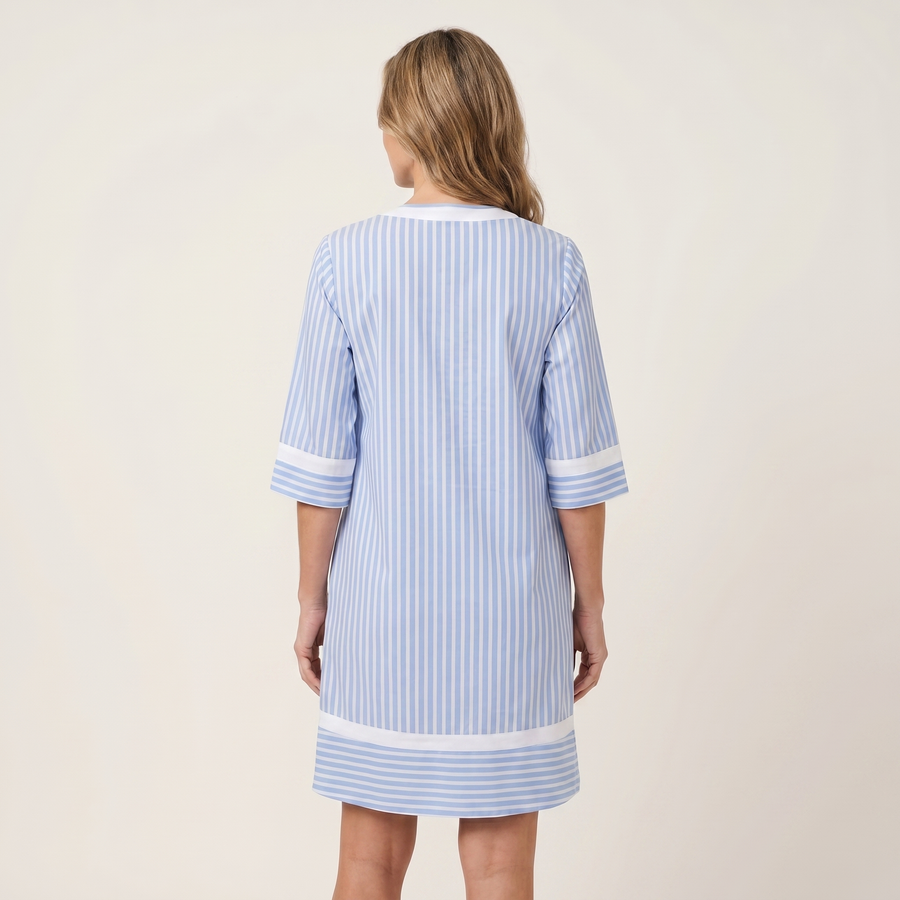 Sanina | Contrast-Trim Stripe Shift Dress
