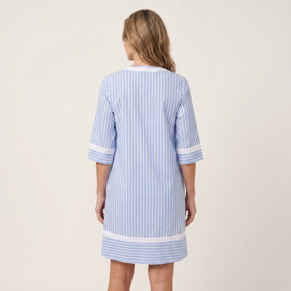Sanina | Contrast-Trim Stripe Shift Dress