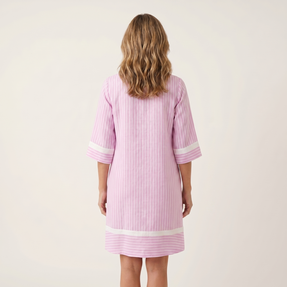 Sanina | Contrast-Trim Stripe Shift Dress