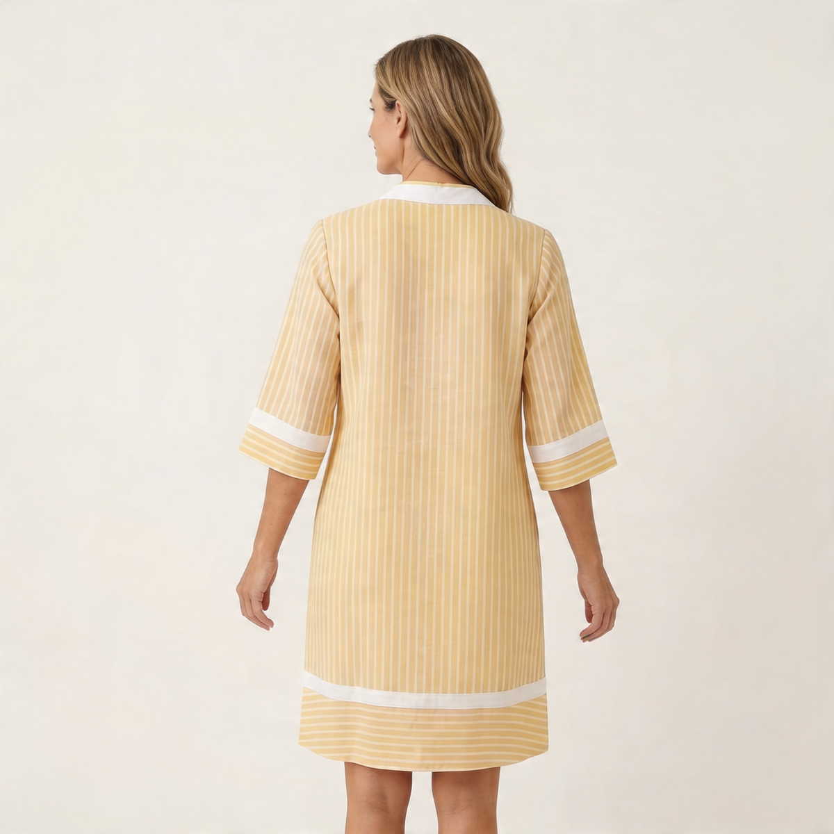 Sanina | Contrast-Trim Stripe Shift Dress