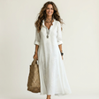 Mariam | Embroidered Linen Maxi Dress