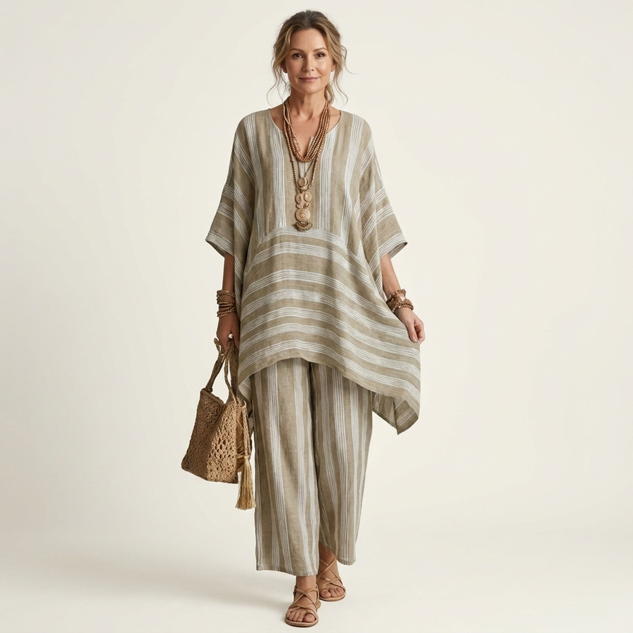 Kiara | Striped Linen Two-Piece Set