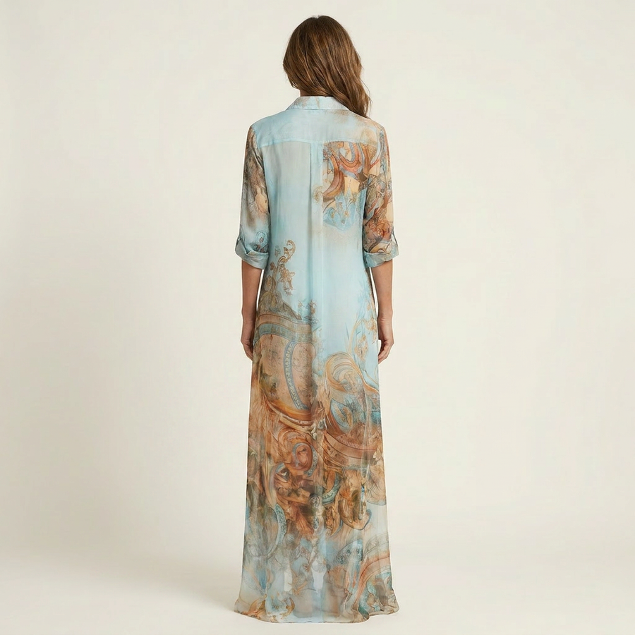 Lanie | Baroque Silk Maxi Dress