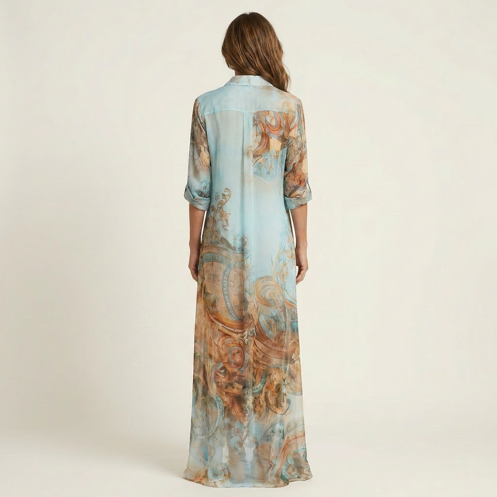 Lanie | Baroque Silk Maxi Dress
