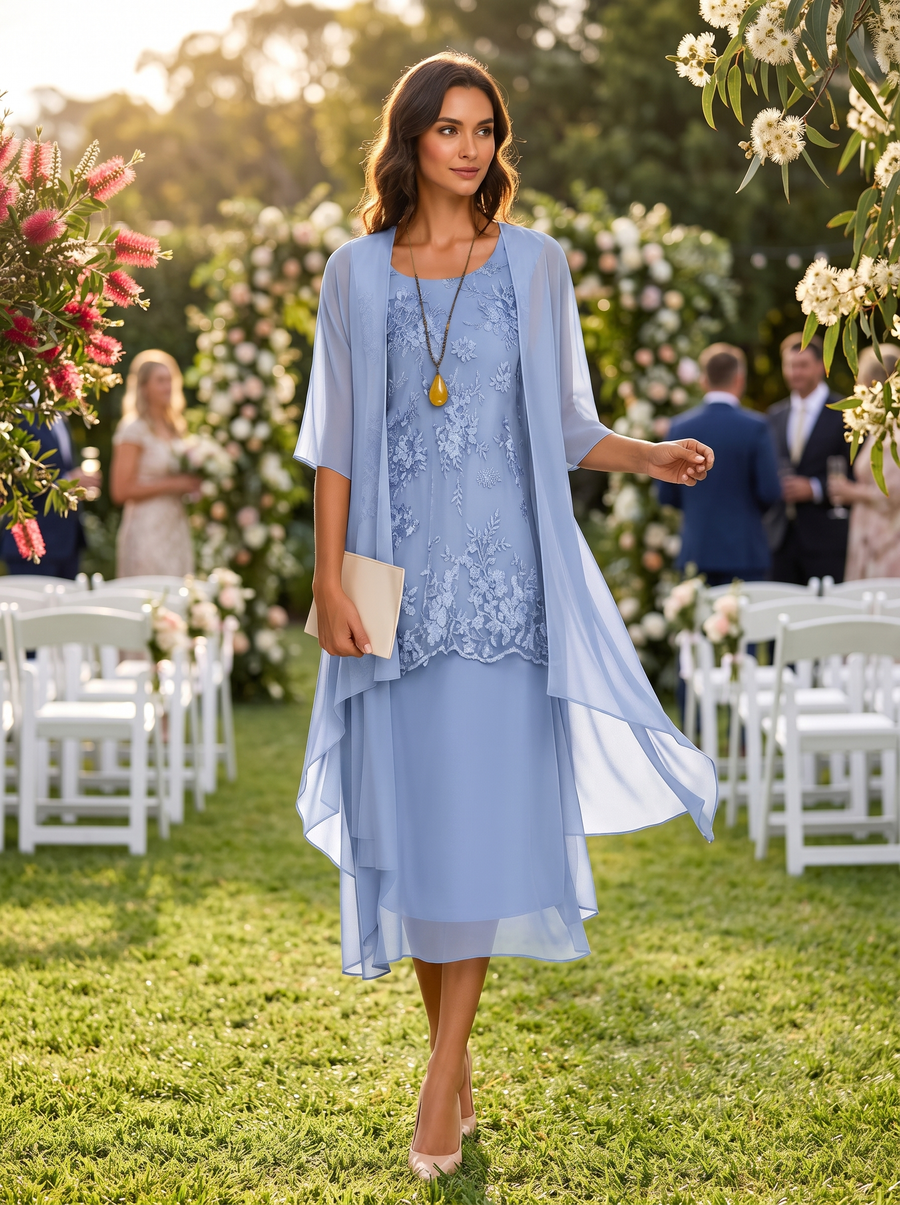 Eleanor | Lace Chiffon Midi Set