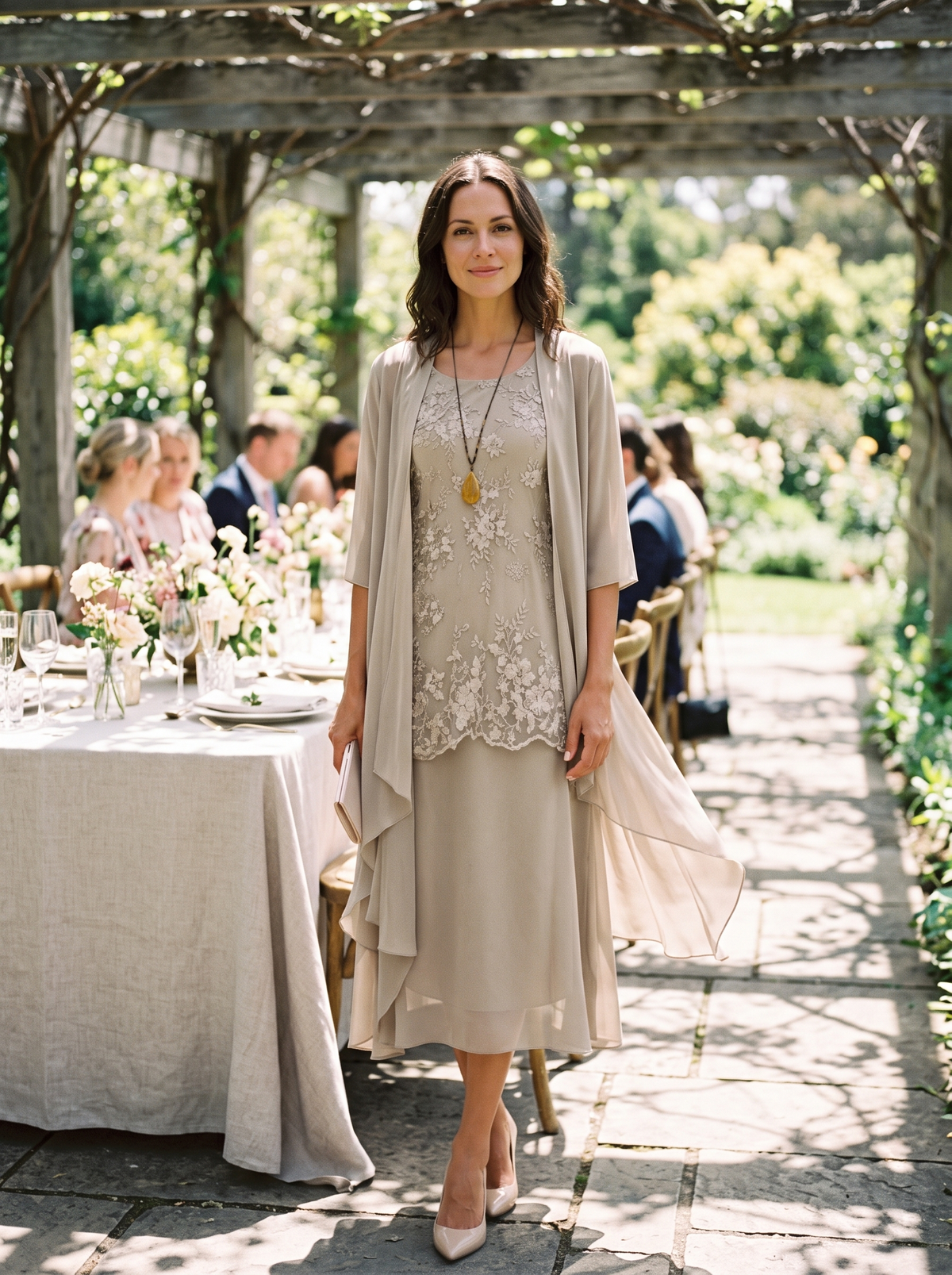 Eleanor | Lace Chiffon Midi Set