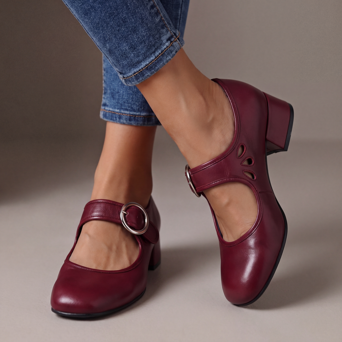Josephine | Leather Mary Jane Heels