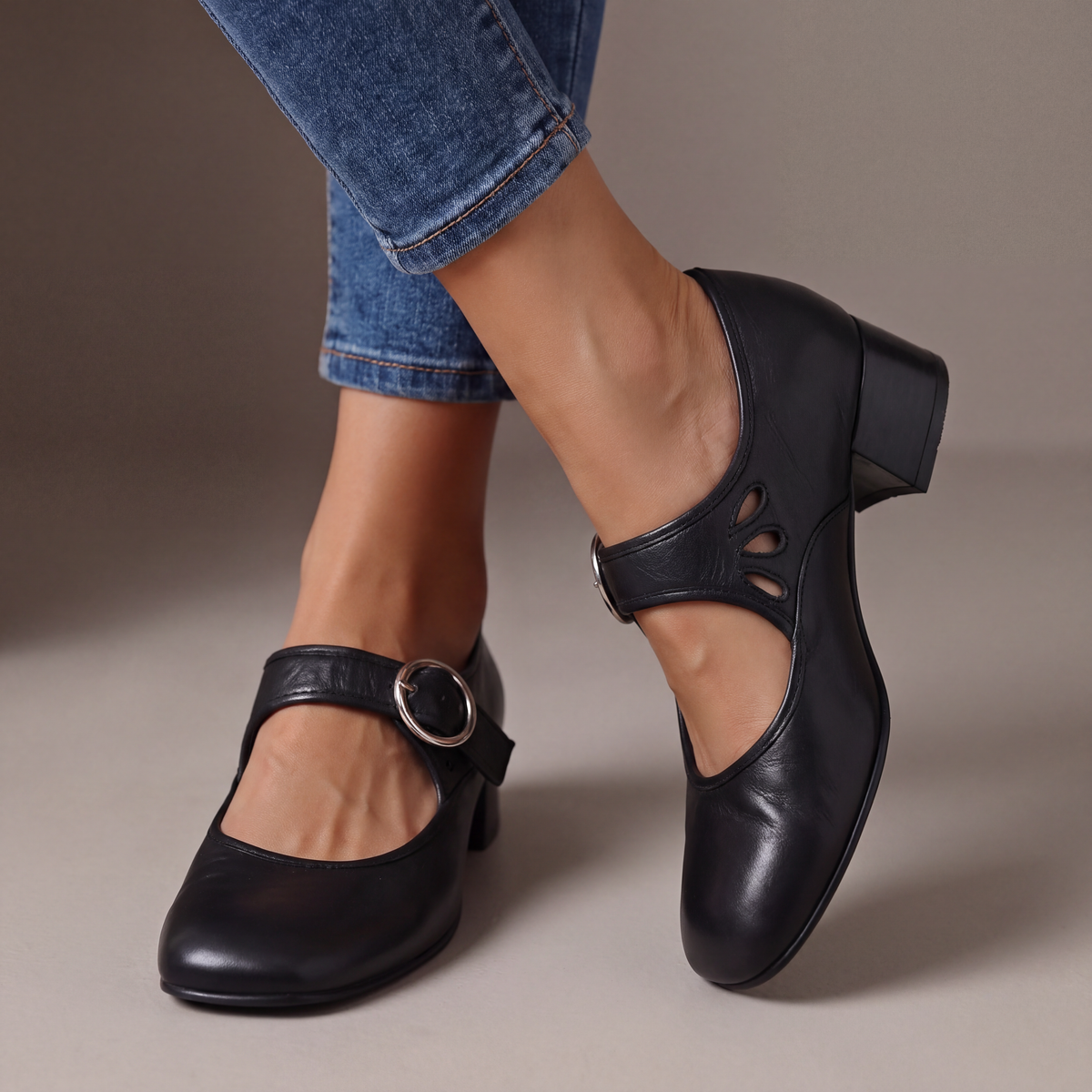 Josephine | Leather Mary Jane Heels