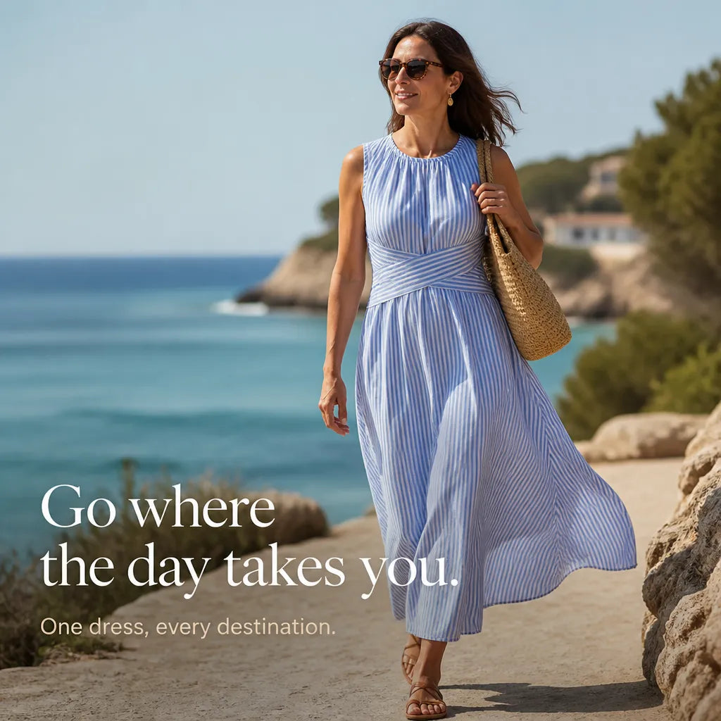 Marellé | Striped Wrap Maxi Dress