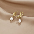 Gold Earrings with Freshwater Pearls