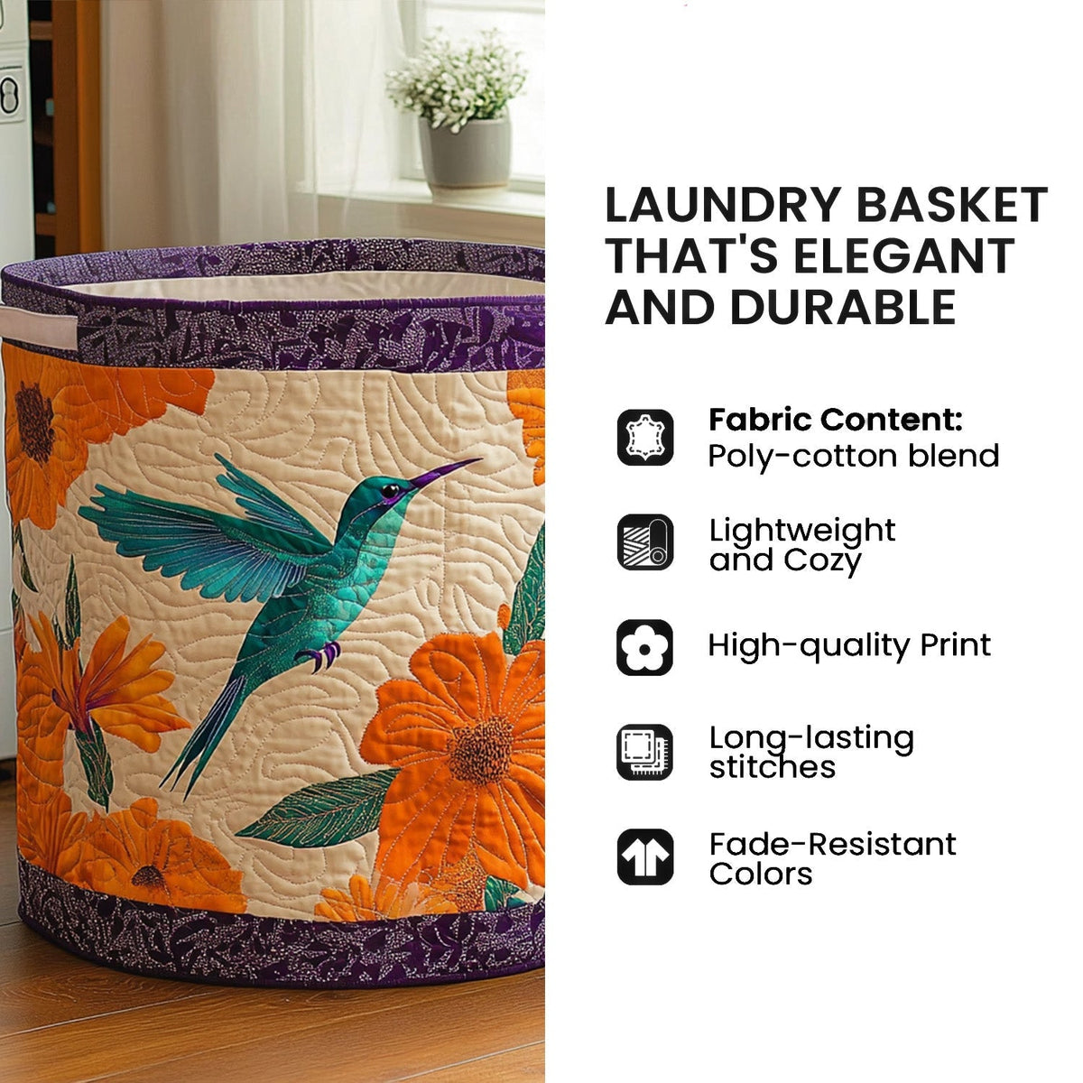 Strength From Above | Quilted Laundry Basket