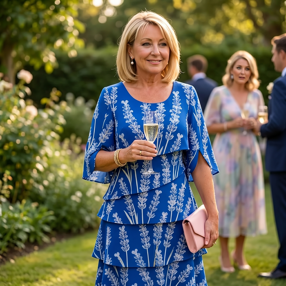 Lumielle | Tiered Floral Midi Dress