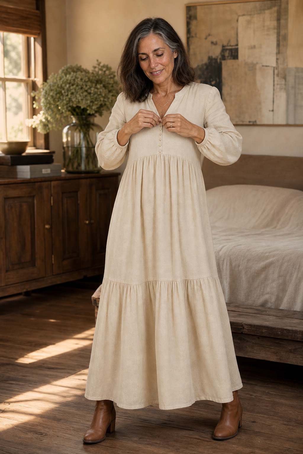Isabelle | Relaxed V-Neck Maxi Dress