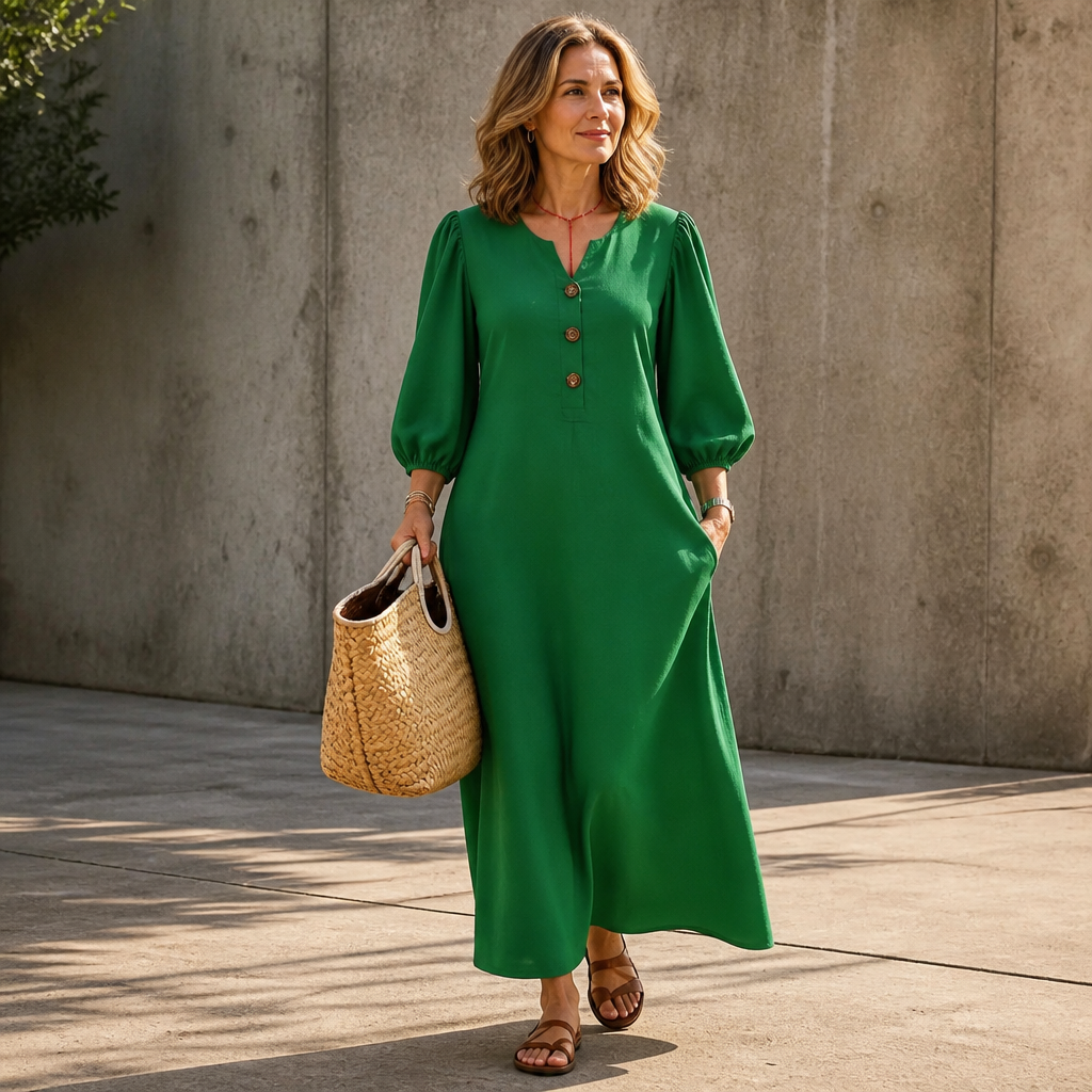 Everly | Puff Sleeve Maxi Dress